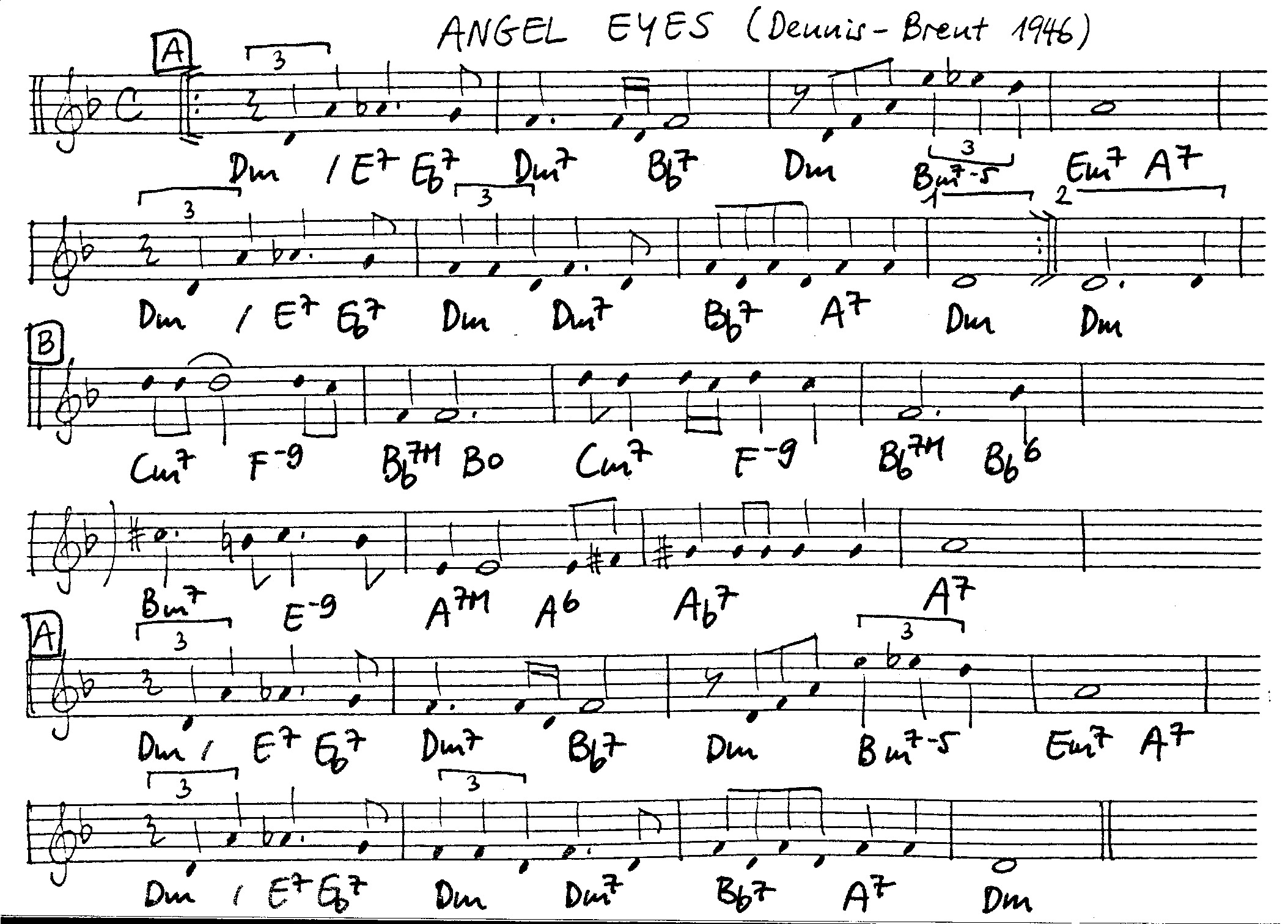 angel eyes leadsheet – book us for your next 20s or gatsby event